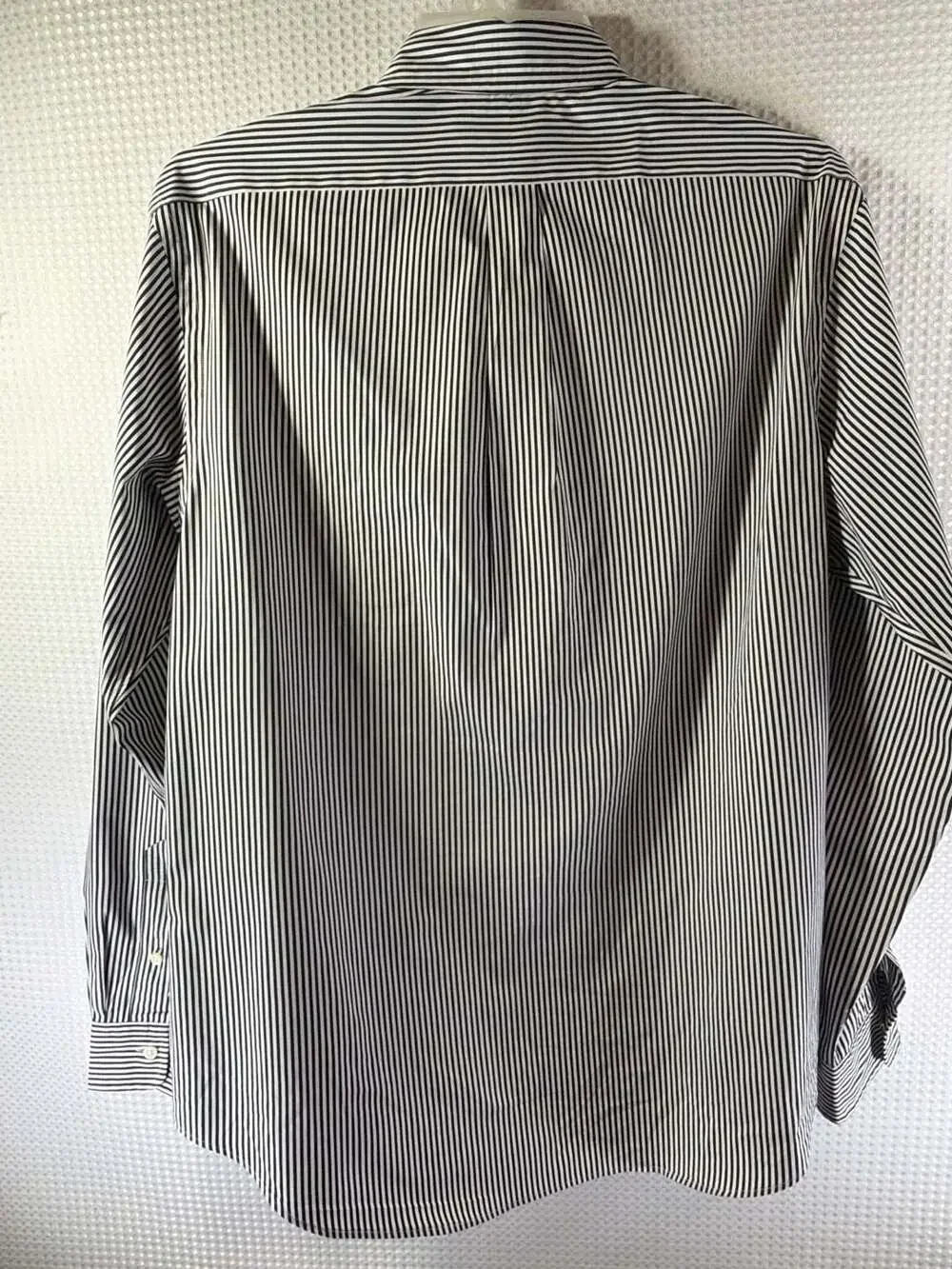 Ralph Lauren Black and White Striped Slim Fit Button Down Long Sleeve Shirt